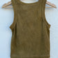 Lucky 吉 Blossom Crop Tank (Brown)