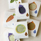 Layout of various colorful Shizuku towels that are naturally dyed with vegetables